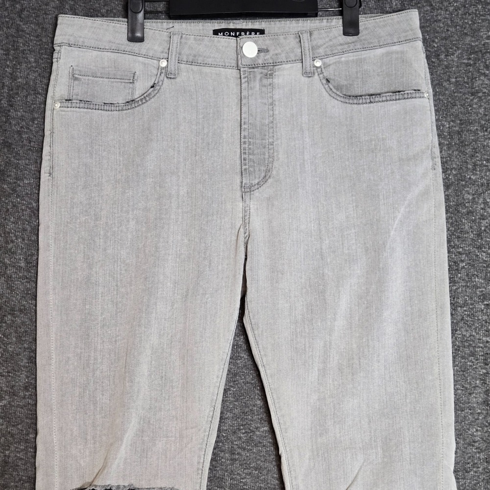 Monfrere Greyson Skinny Jeans Mens 36 x 31 Gray Dist Stone Pants‎ Japanese Denim - Picture 2 of 13